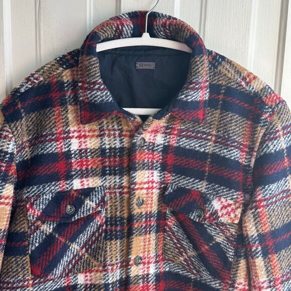 8 by Yoox Plaid Wool Blend Shacket Shirt Jacket - Picture 3 of 8
